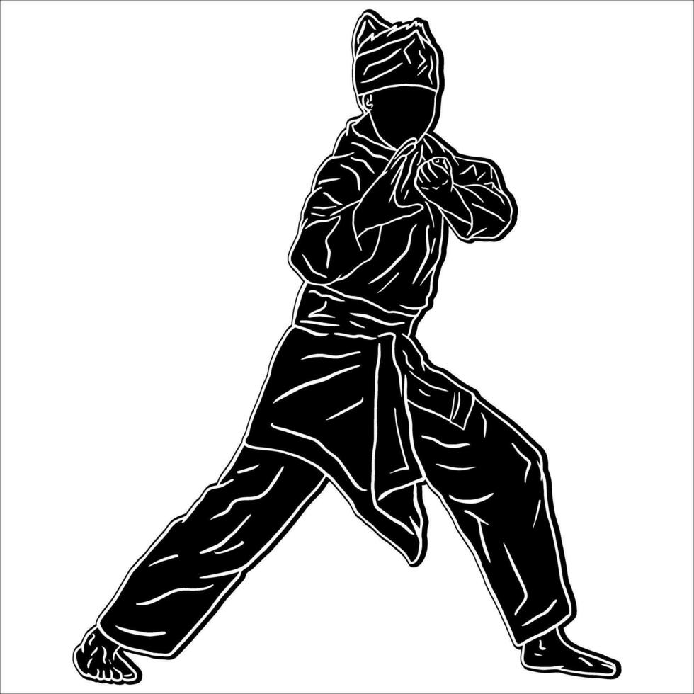 pencak silat silhouette vector