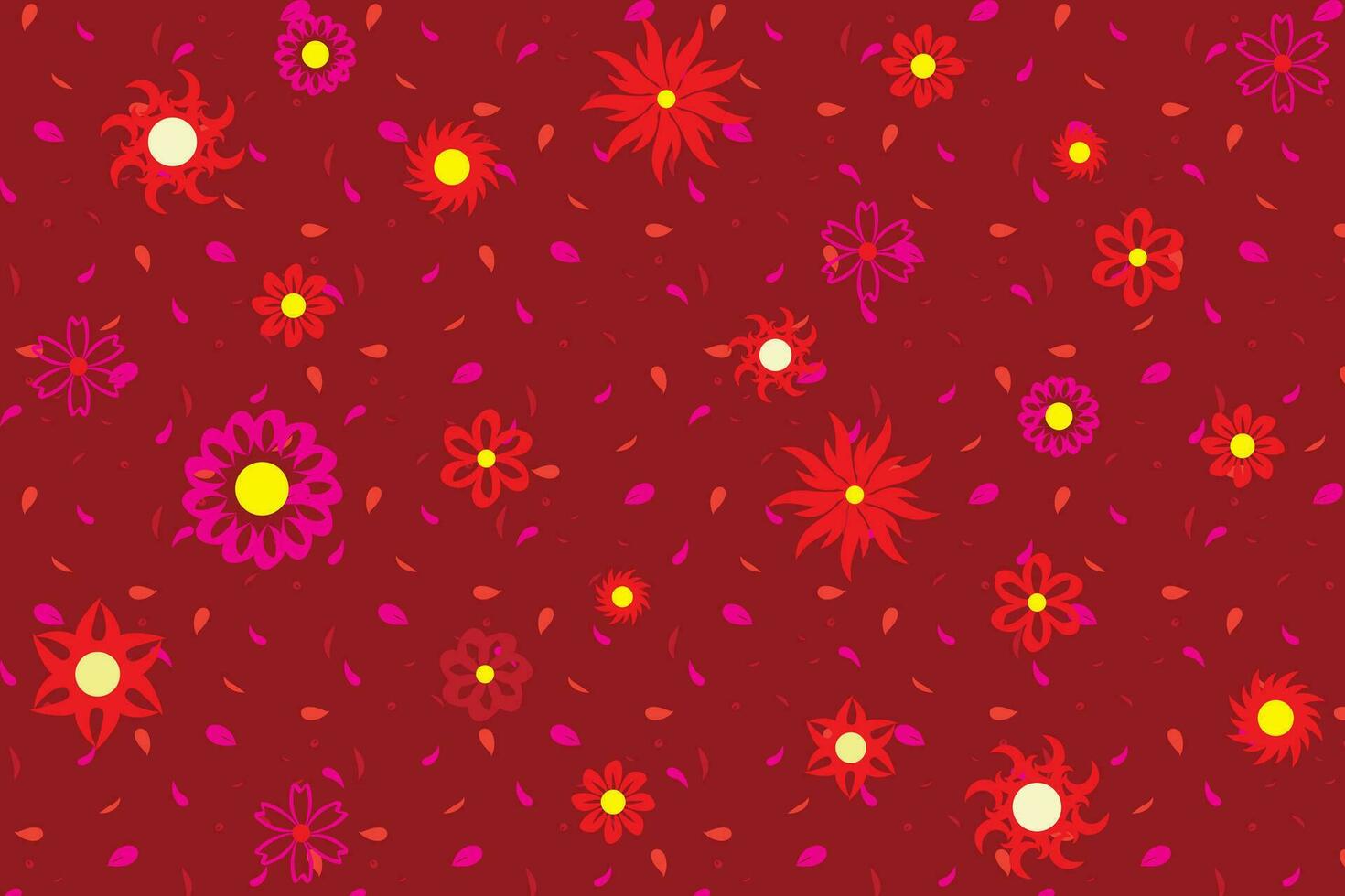 ilustración resumen flor con pétalo otoño en rojo antecedentes. vector