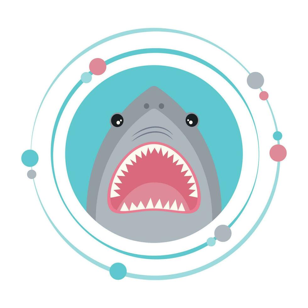 Shark cartoon vector illustration graphic icon