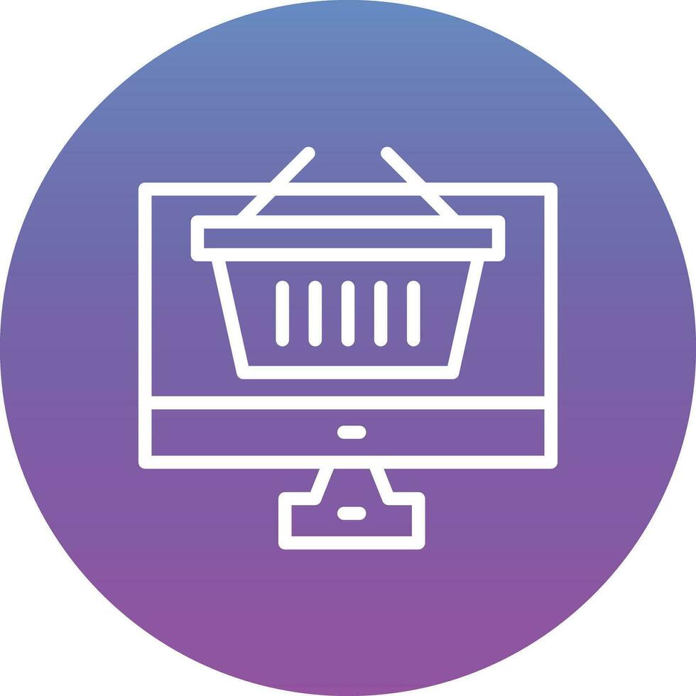 Online Shopping Basket Vector Icon