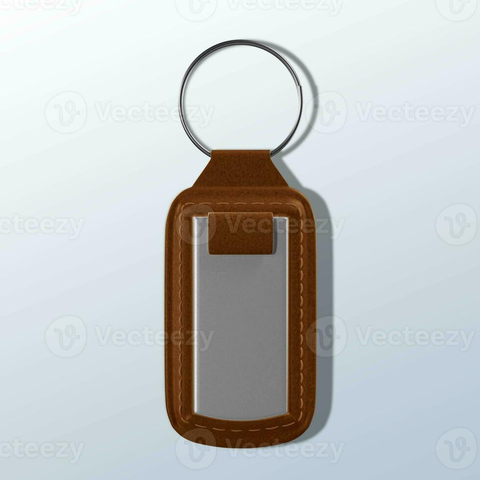 Leather Keychain 3D Render photo