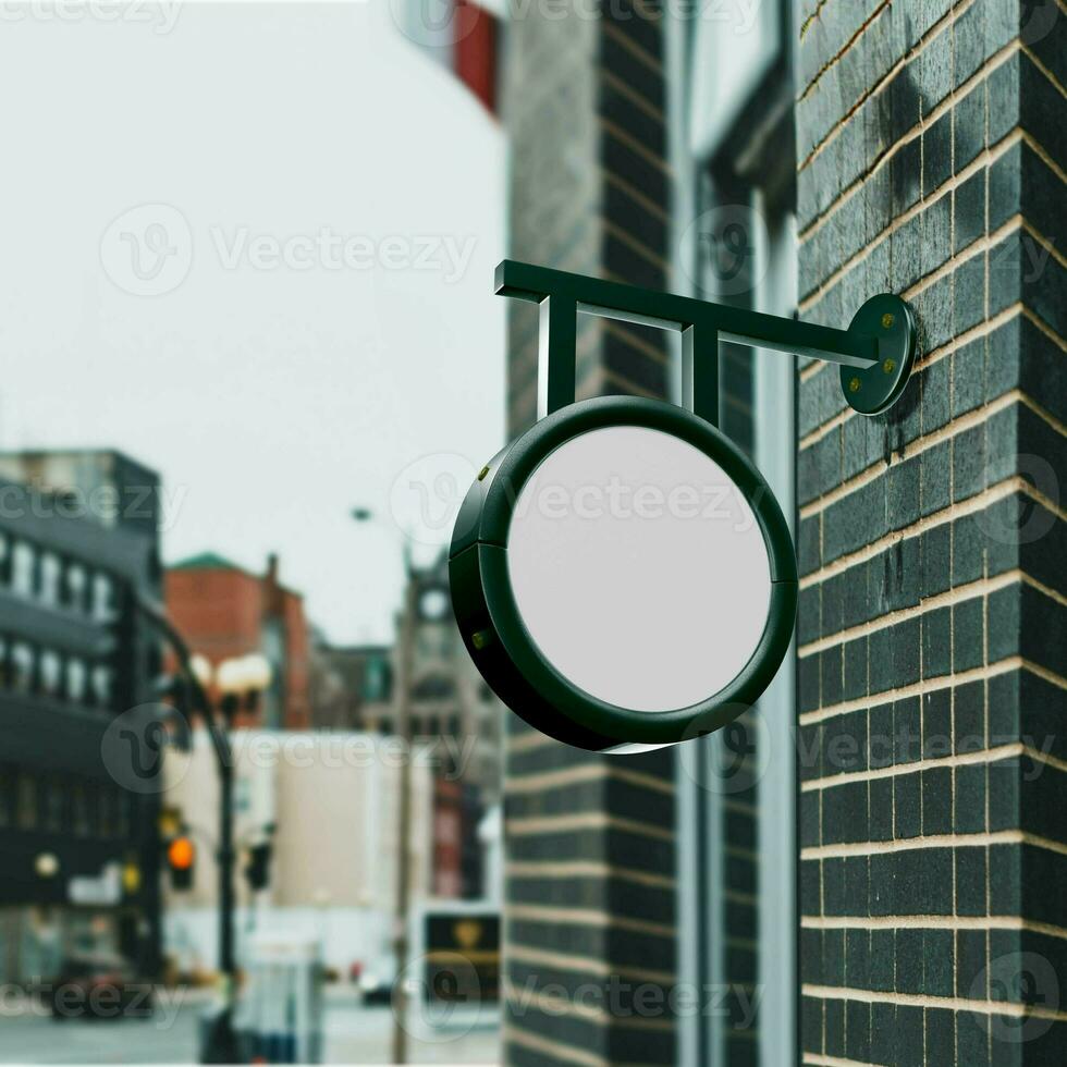 Round Sign Board Blank Template photo