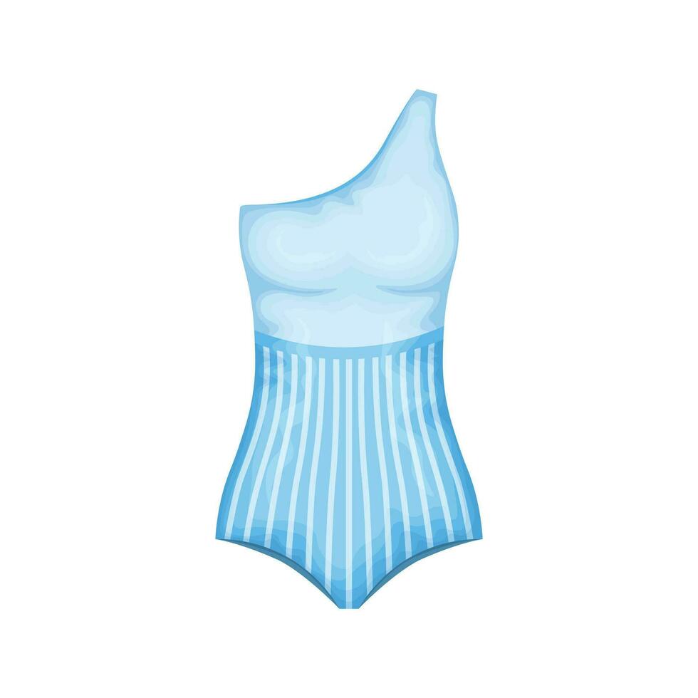 Swimsuit. Women s swimsuit in blue. A beach accessory. Clothes for beach holidays and swimming. Vector illustration isolated on a white background