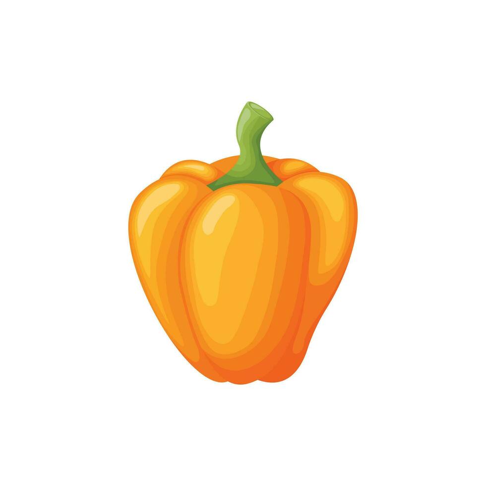pimienta. naranja maduro campana pimienta en dibujos animados estilo. pimenton. Fresco vegetal. vector ilustración aislado en un blanco antecedentes