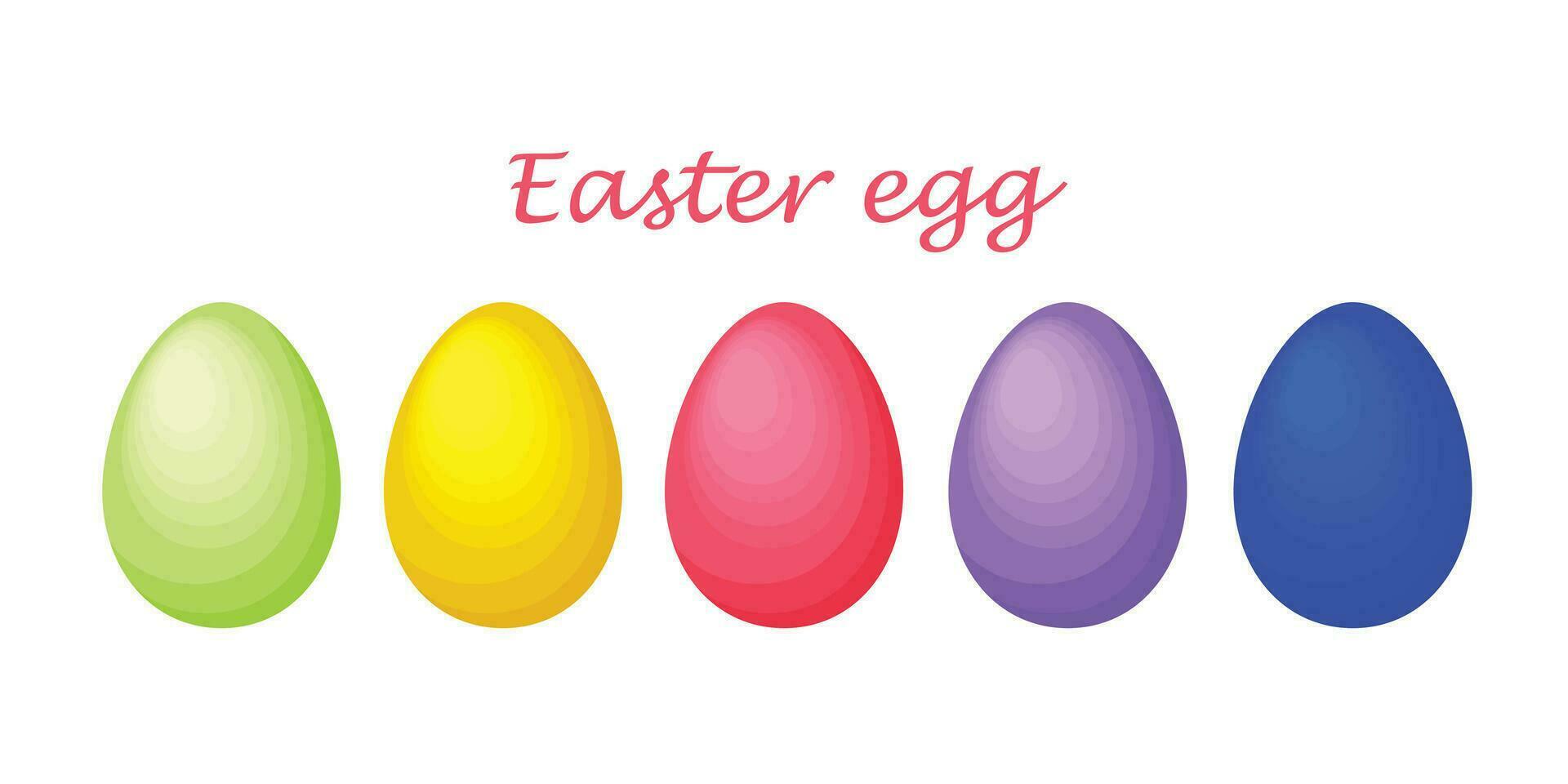 Easter eggs. A set of Easter eggs of different colors. Collection of Easter eggs. Vector illustration