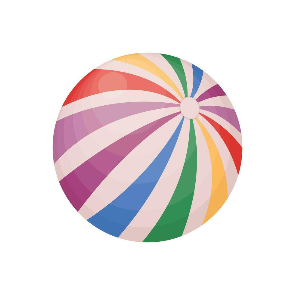 un caucho multicolor pelota. un de colores niños s pelota. un playa pelota. vector ilustración aislado en un blanco antecedentes