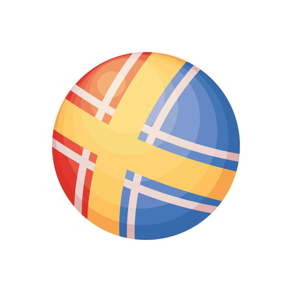 A rubber multicolored ball. A colored children s ball. A beach ball. Vector illustration isolated on a white background