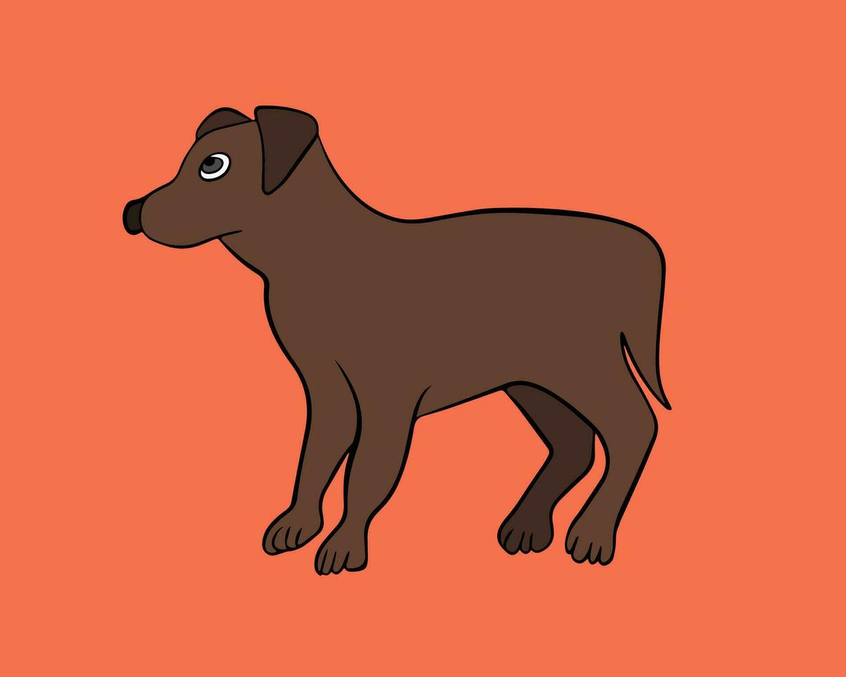Vector isolated illustration of a dog drawing.