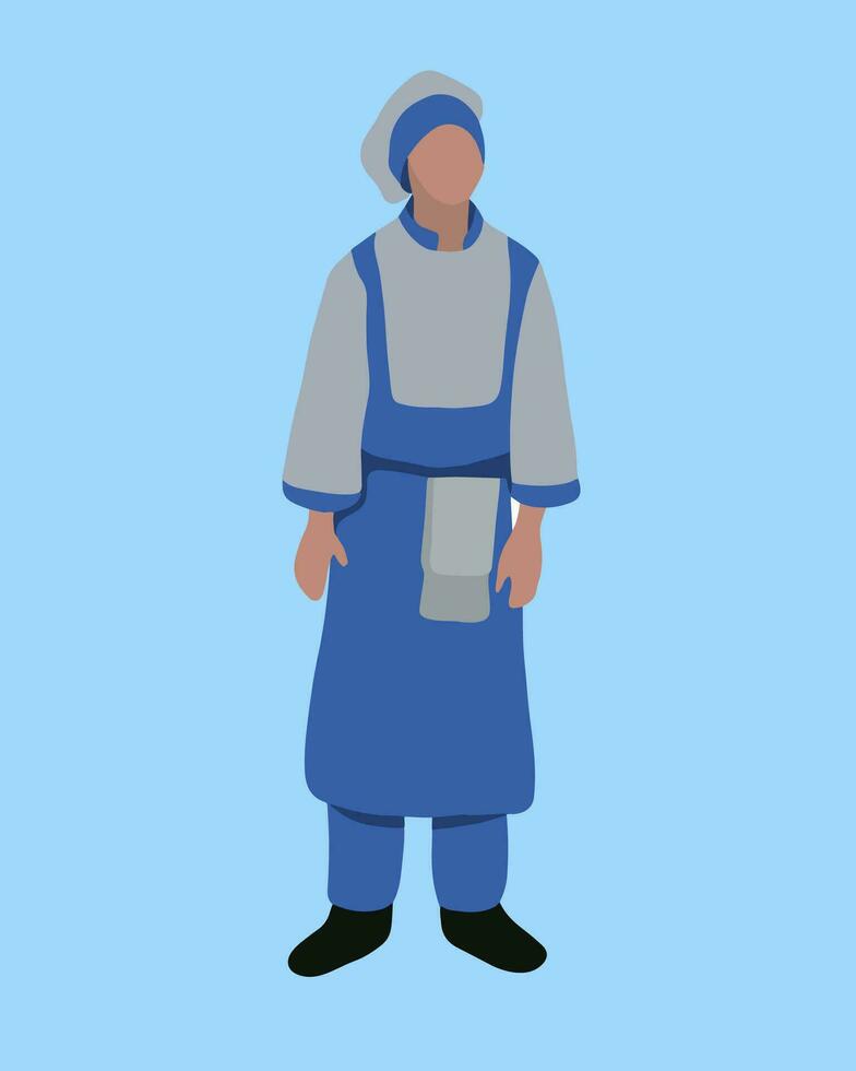 Vector isolated illustration of a boy cook.