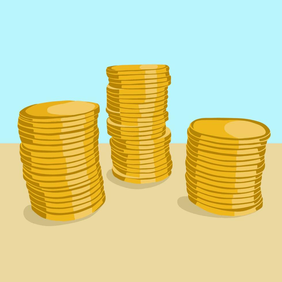 Vector illustration of coins symbolizing human savings.