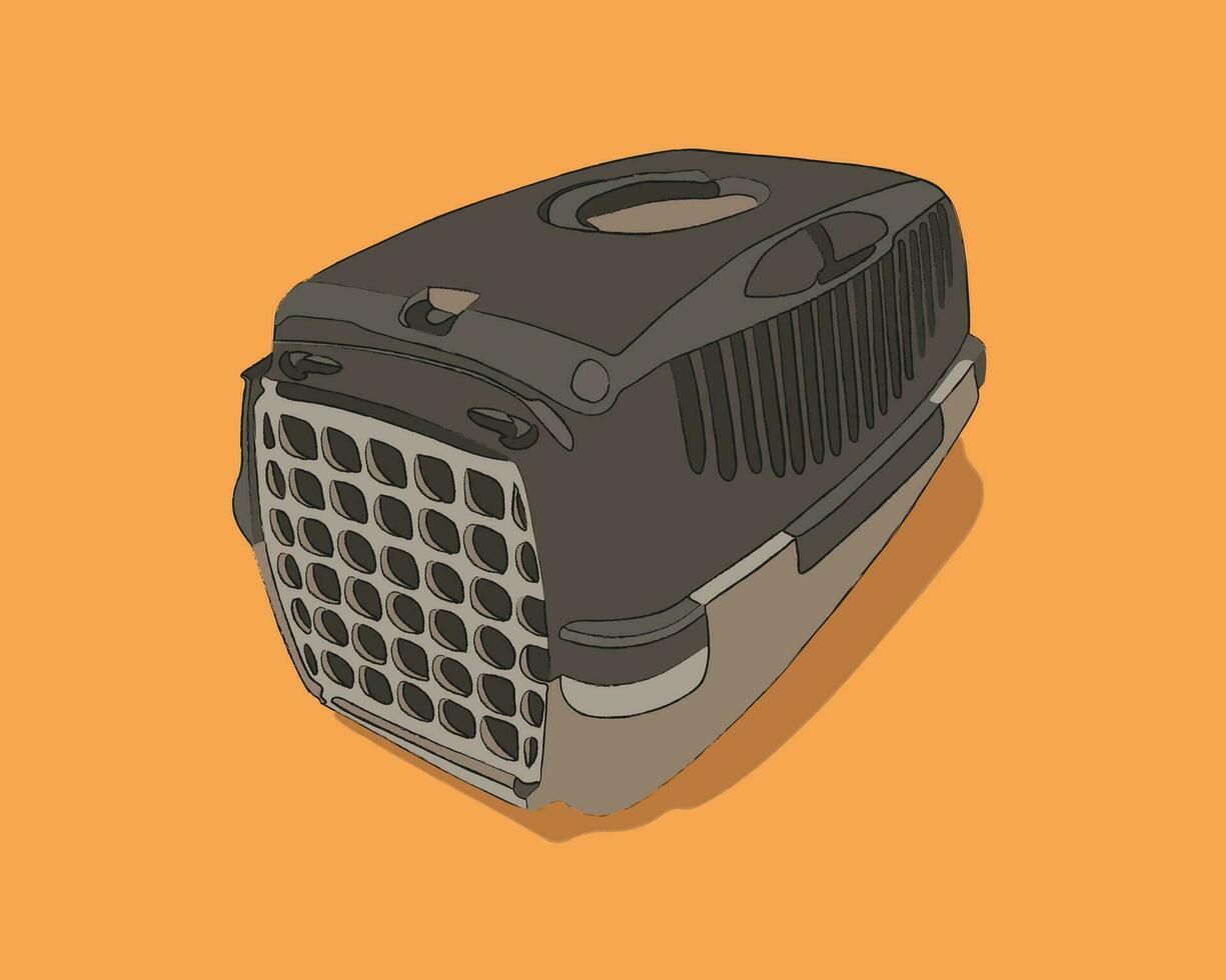 Vector isolated illustration of pet carrier. Transportation of cats and dogs. Carrying Traveling with pets.