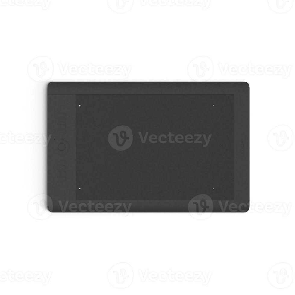 Touch empty display with blank screen isolated on white background for ads black photo