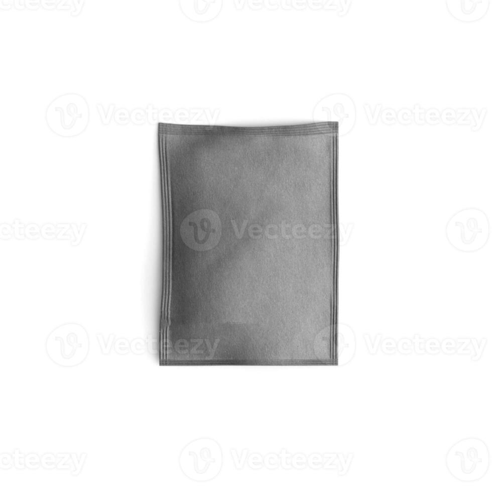 Plastic and Kraft Duet mock up Sachet Blank sachets set. White and black food or cosmetics product packaging photo