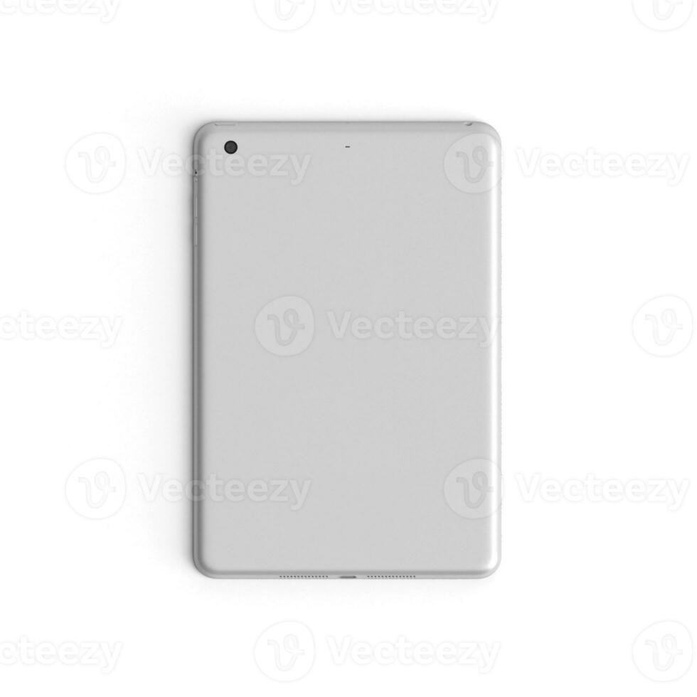 Tablet empty display with blank screen isolated on white background for ads Gold - Front - vertical Silver - Back photo