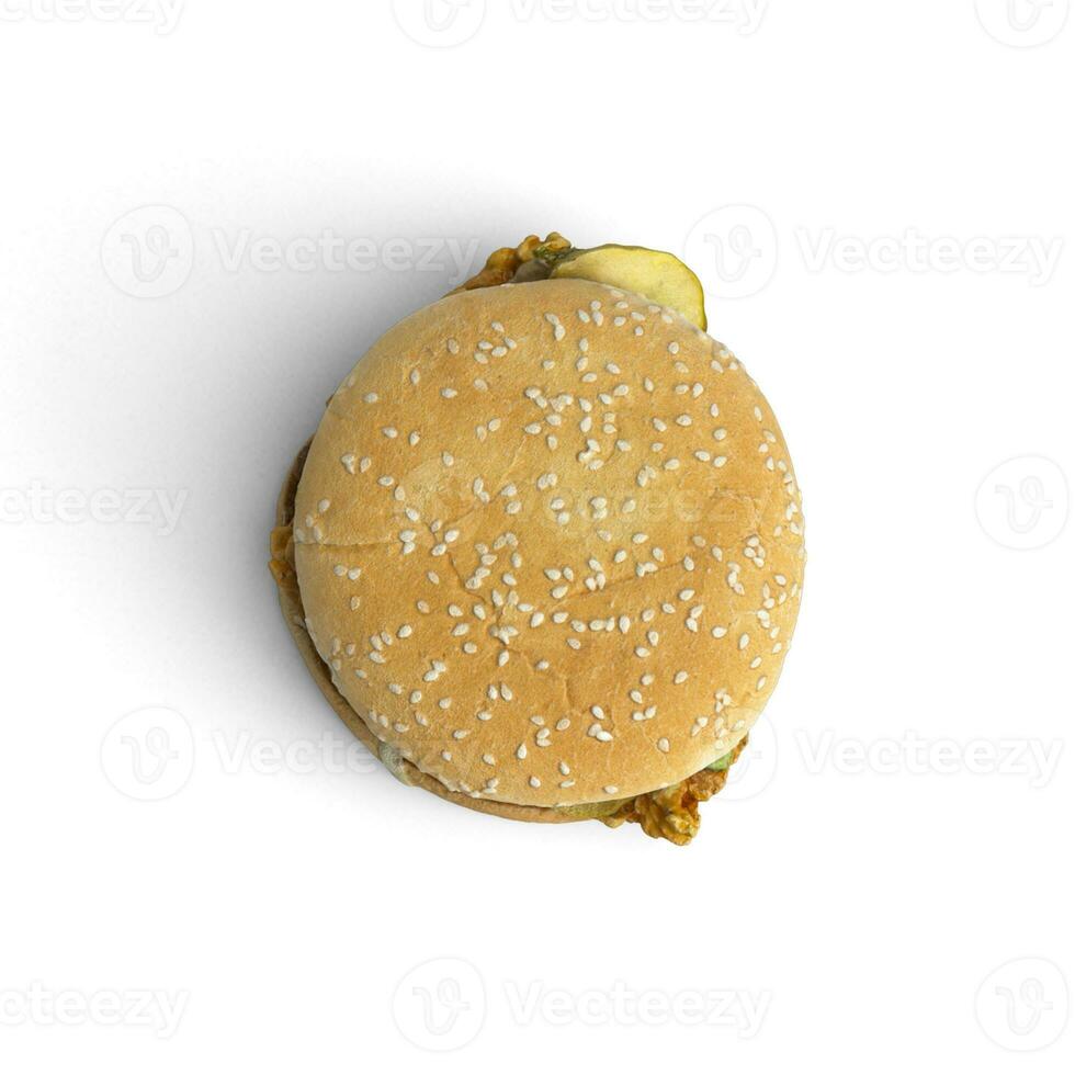 Testy fresh Burger isolated on white background image illustration photo