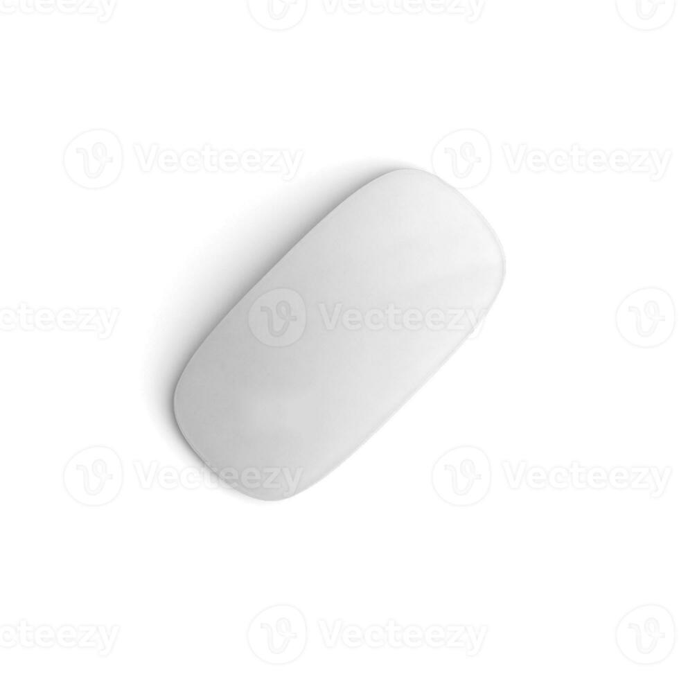 Mouse wireless white isolated on white background color white photo
