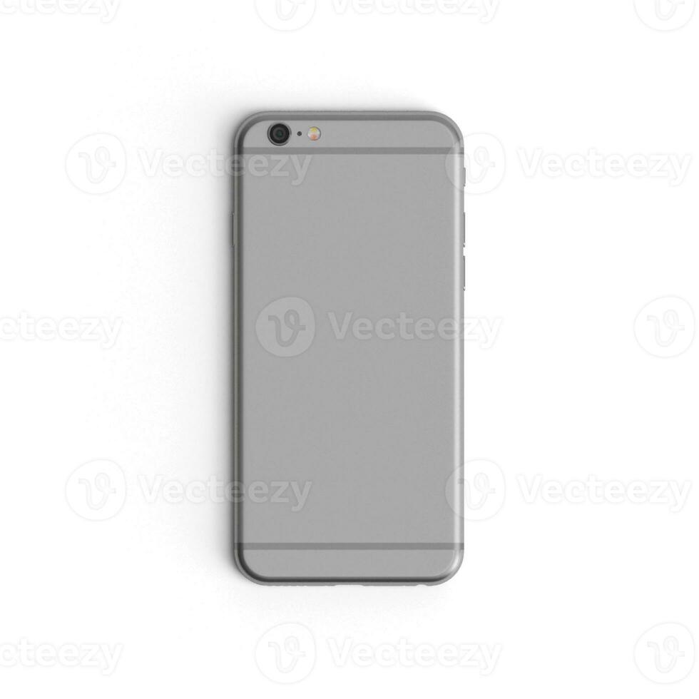 Mobile empty display with blank screen isolated on white background for ads Back - Vertical photo