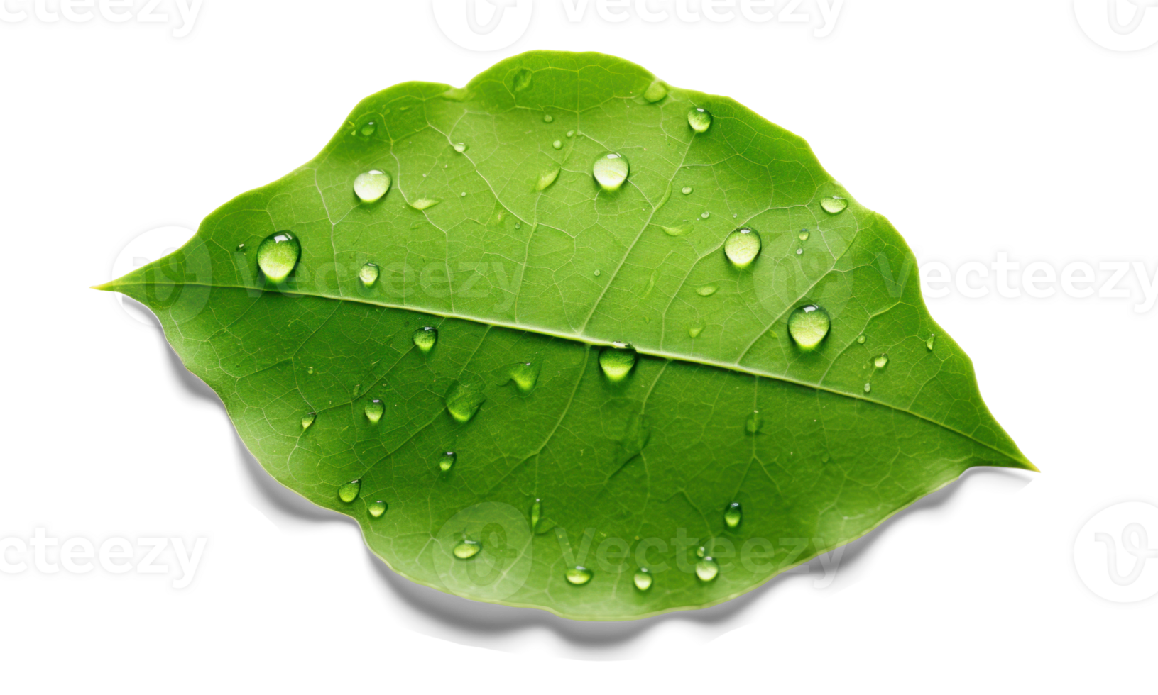 AI generated Surface Tension on a Leaf with Water Drops png