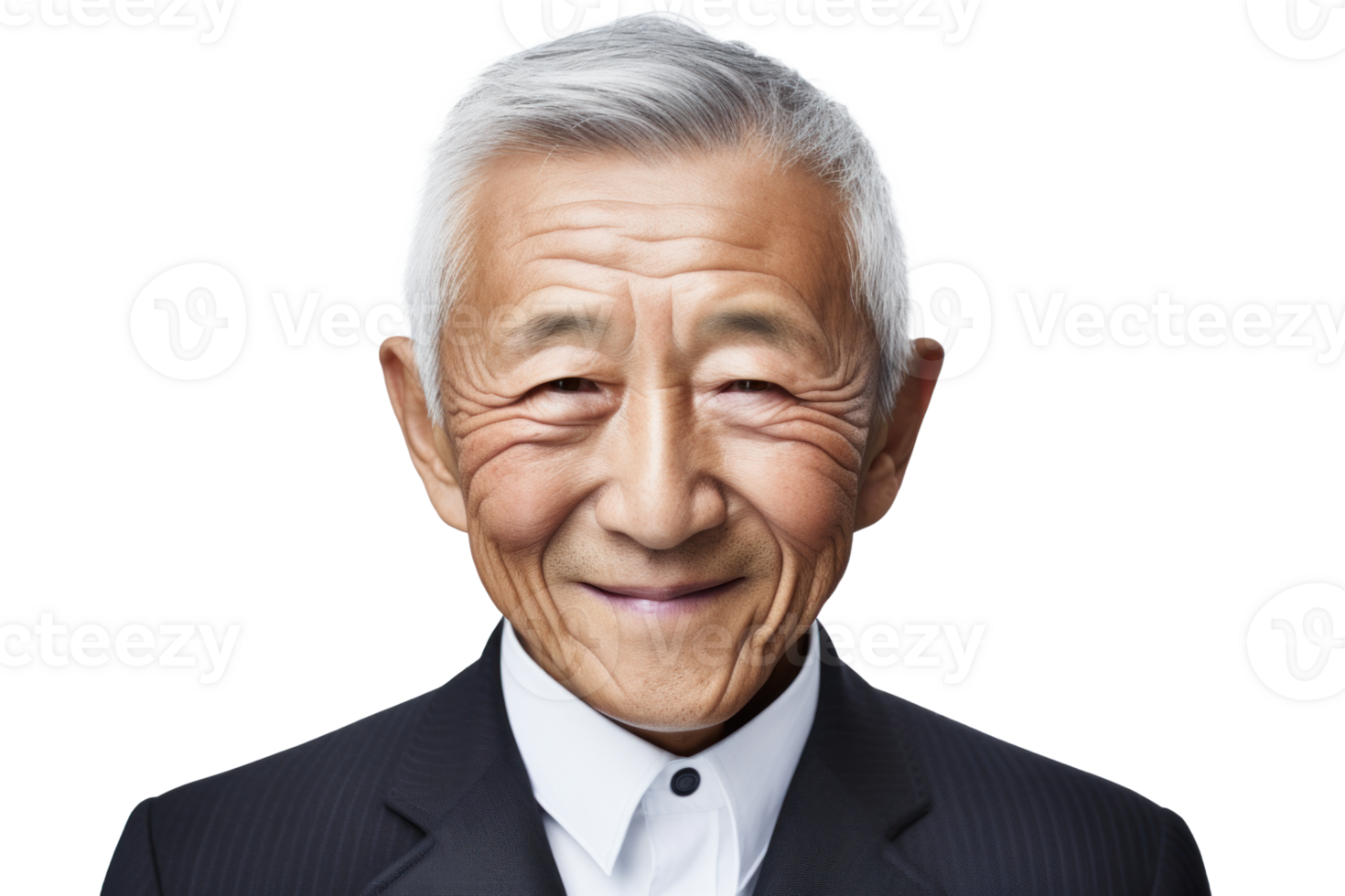 AI generated Cheerful Asian Senior Man Business Portrait png
