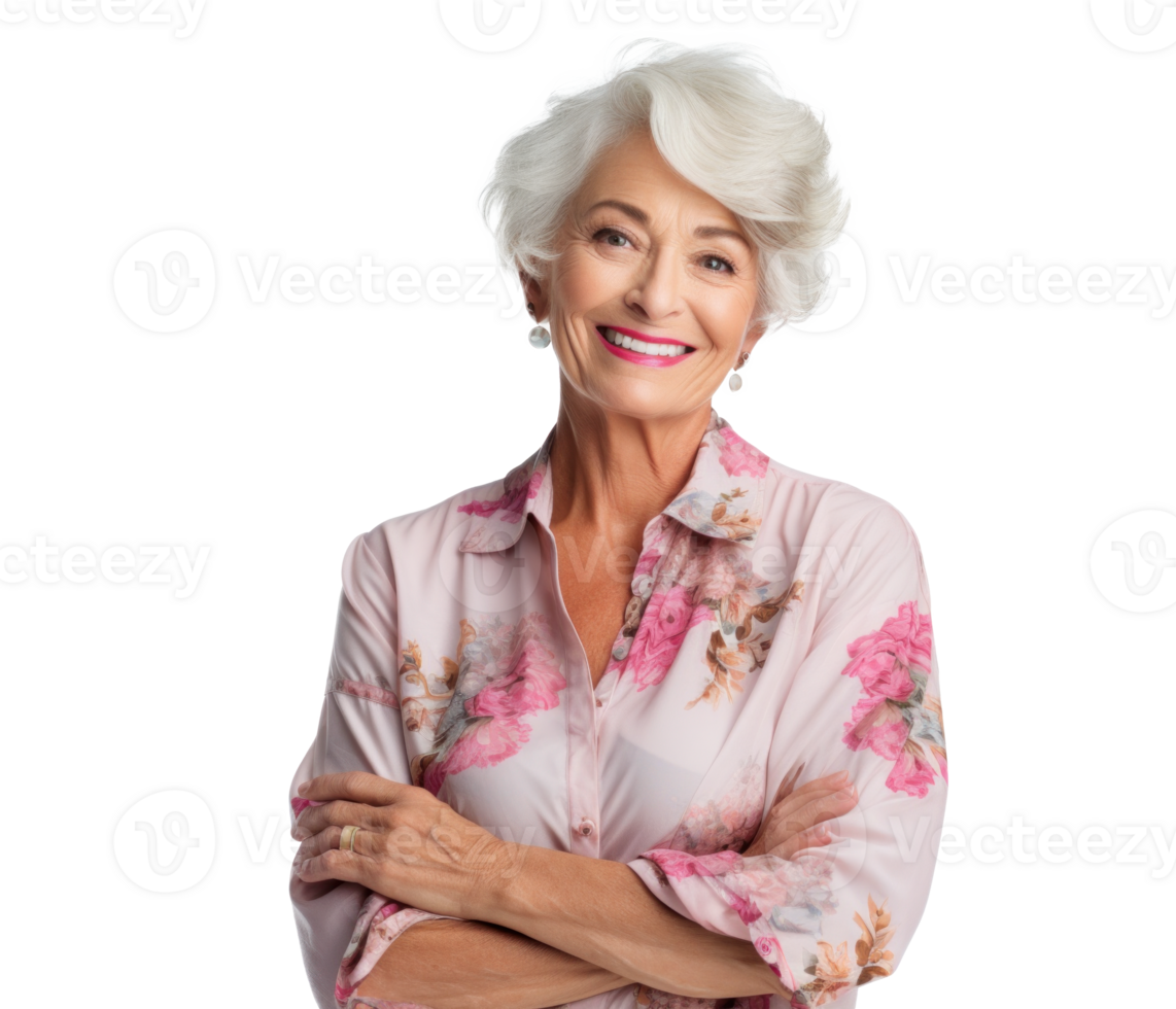 AI generated Attractive Senior Woman Posing Confidently png