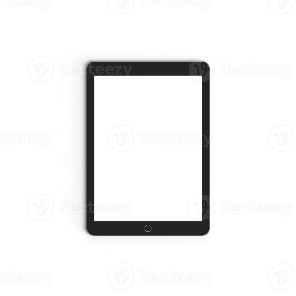 Tablet empty display with blank screen isolated on white background for ads Space Gray - Front - Vertical photo