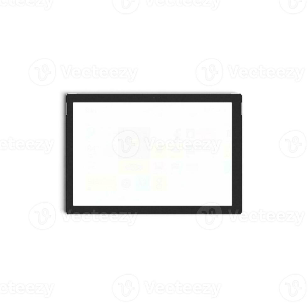 Tablet empty display with blank screen isolated on white background for ads - Horizontal photo