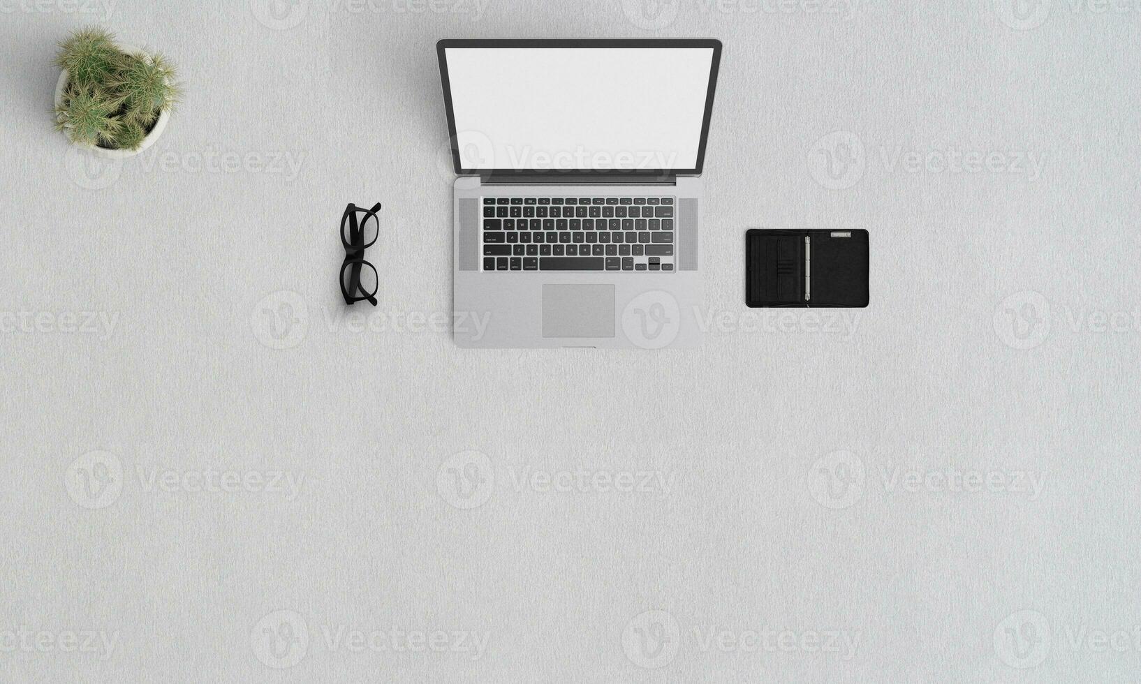 Laptop mockup Book white paper texture wallpaper isolated white background photo