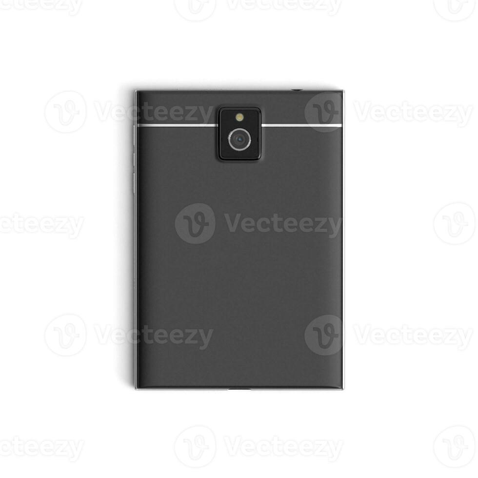 Mobile phone backside Vertical passport size isolated on white background photo