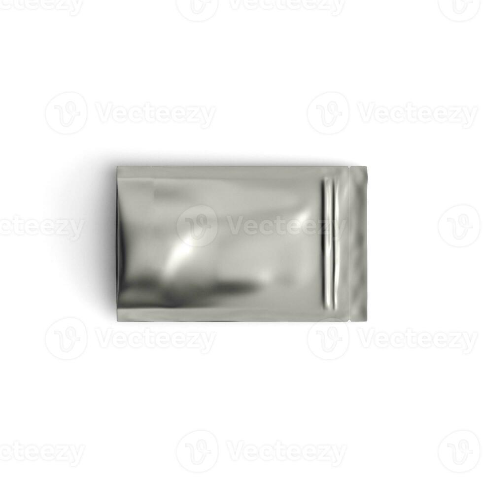 Sustainable Packaging Simplicity mock up Sachet Blank sachets set. White and black food or cosmetics product packaging photo