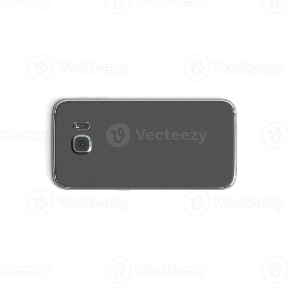 Mobile phone empty display with blank screen isolated on white background for ads Back - Horizontal photo