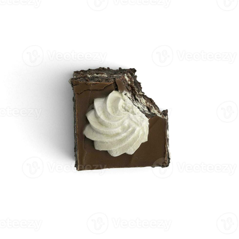 Delicious Canvas Chocolate Cake Bakery Art isolated on white background photo