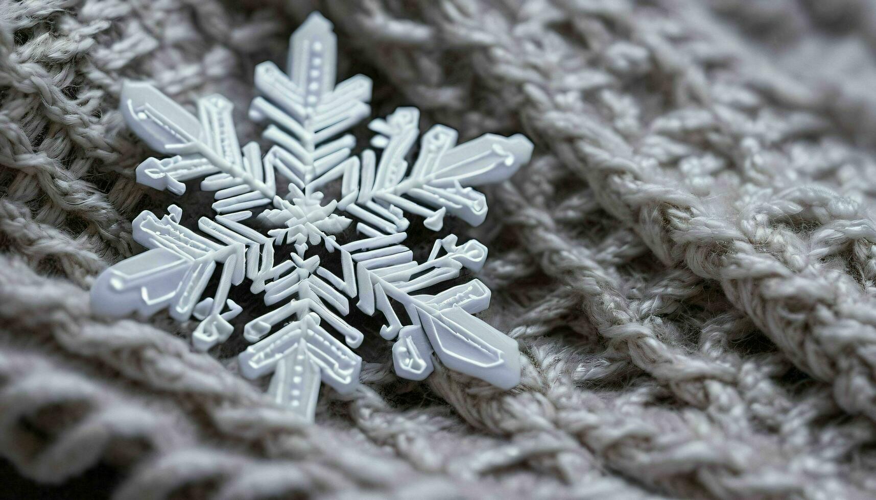 AI generated Snowflake on Knitted Sweater photo