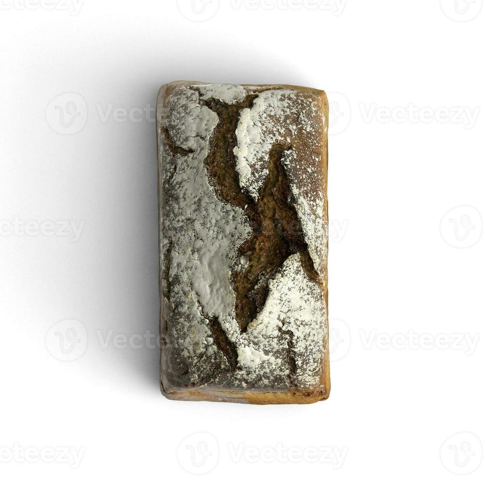 Bread Chocolate on top isolated single piece on white background photo