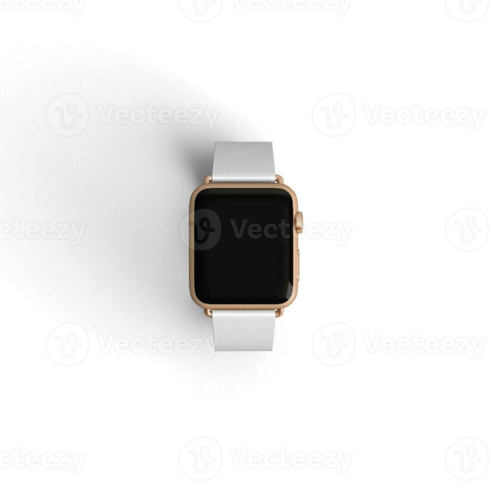Smart Watch white display with blank screen isolated on background photo