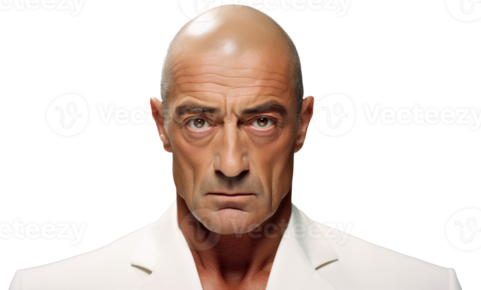 AI generated Striking Male Model in White Fashion png