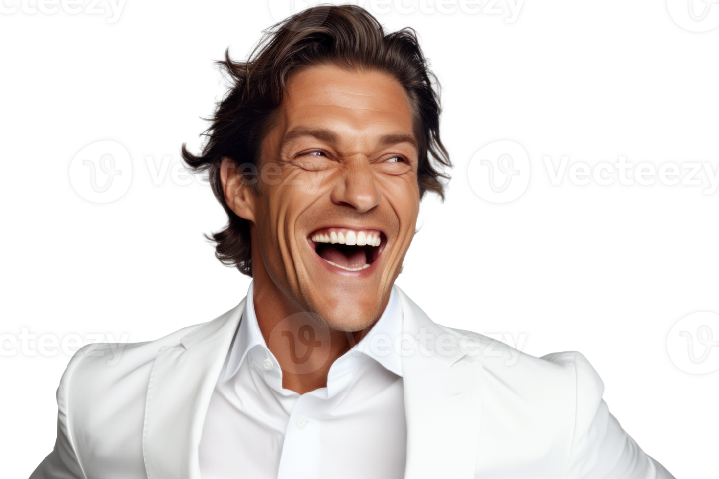 AI generated Handsome Man Laughing in Stylish Attire png