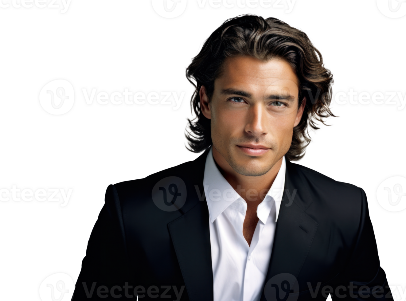 AI generated Cheerful Businessman Portrait, Fashion Model png