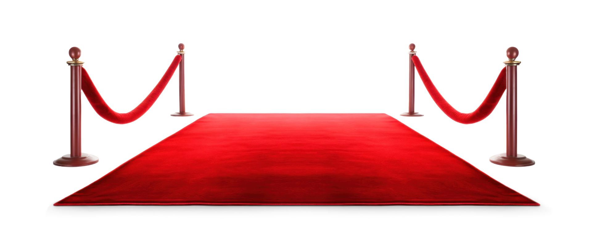AI generated red carpet, png file of isolated cutout object with shadow