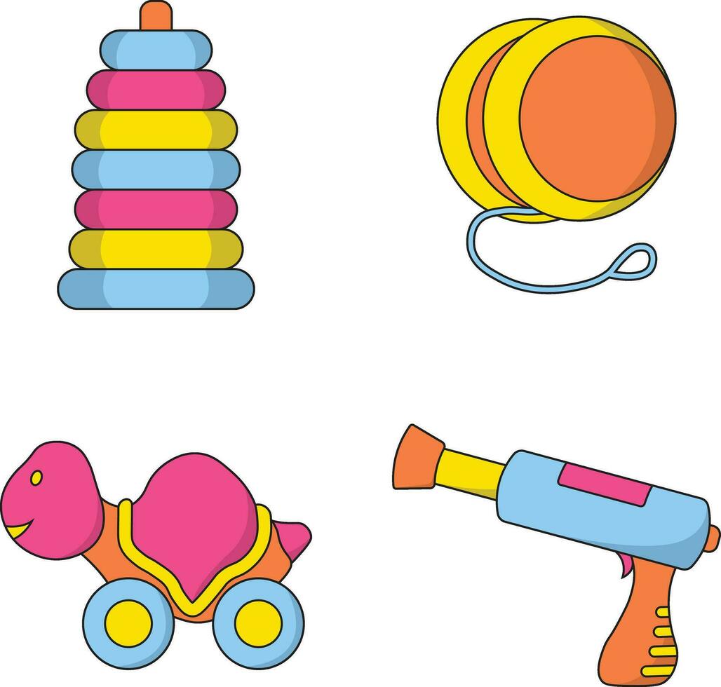 Set of Children's Toy. Isolated On White Background vector