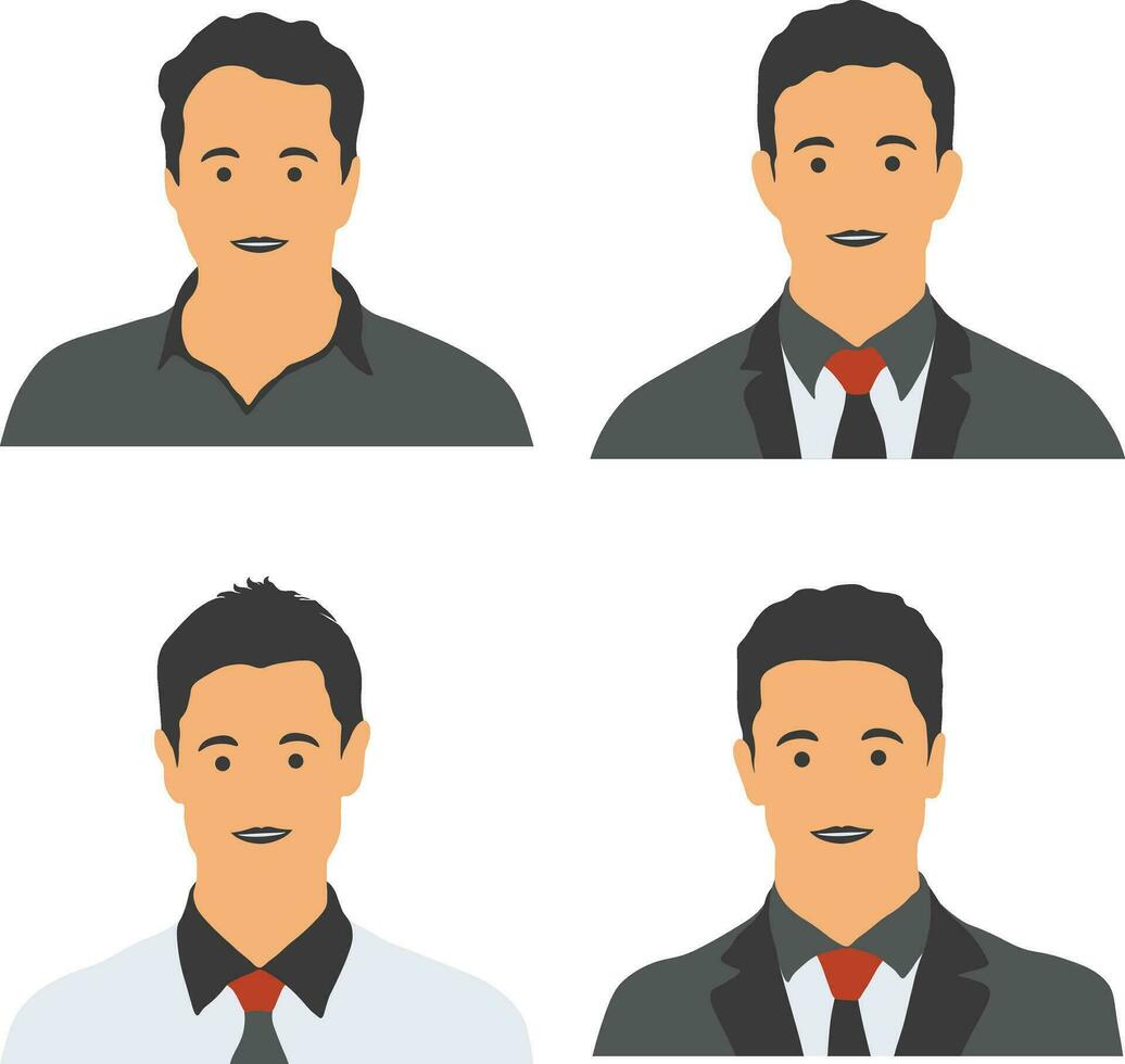 Collection of Business Man Avatar. User Profile. Vector