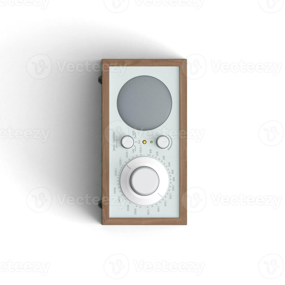 Radio table isolated on white background roated photo