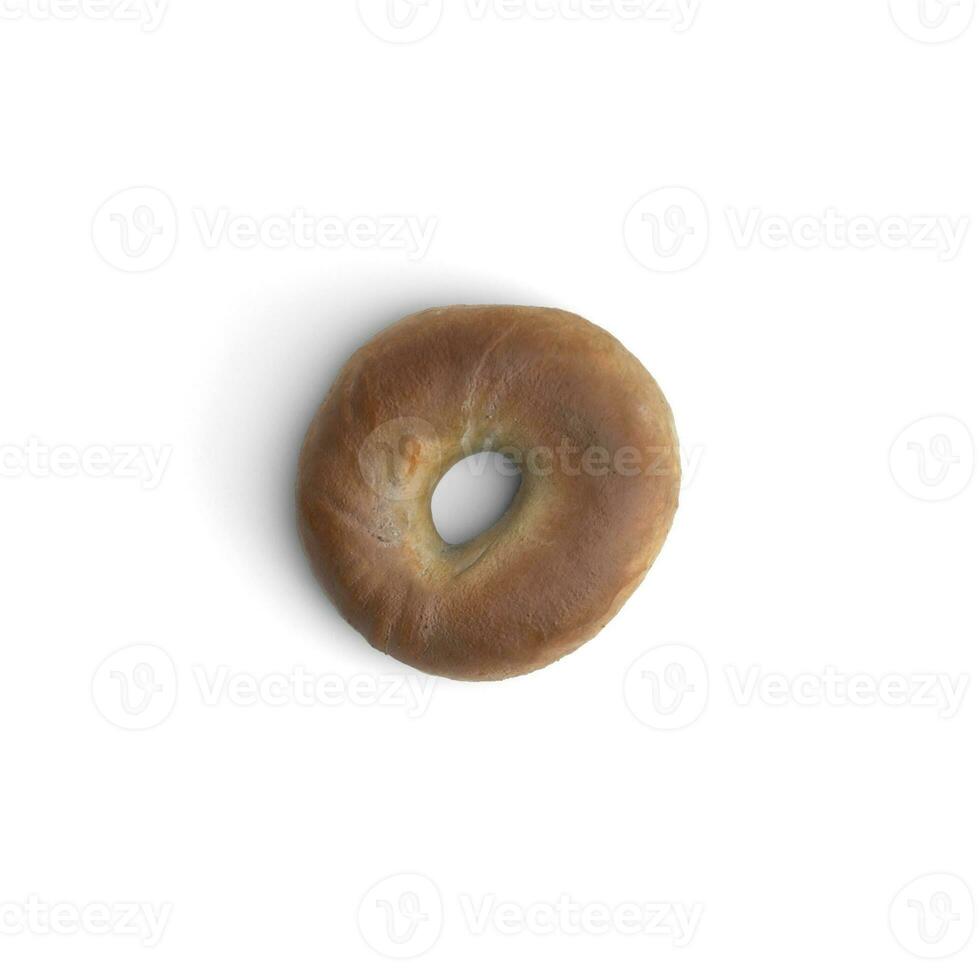 Bagels round plain fast food item isolated on white background photo