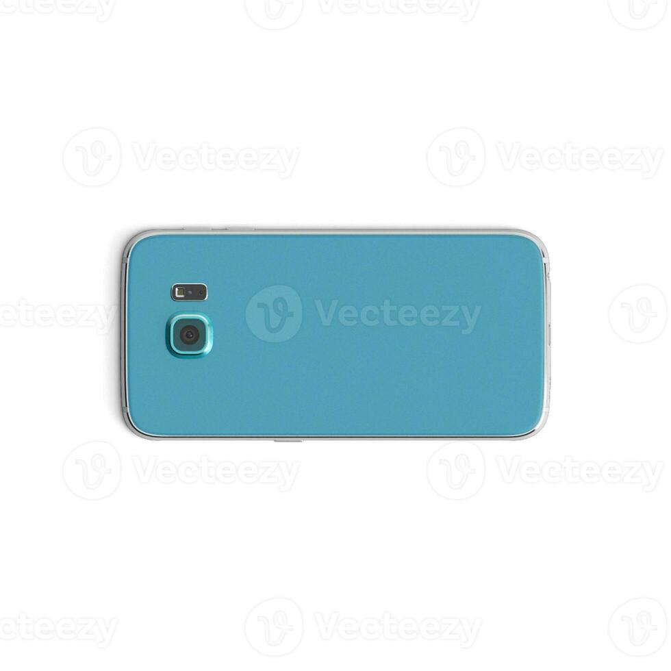 Mobile empty display with blank screen isolated on white background for ads back side photo