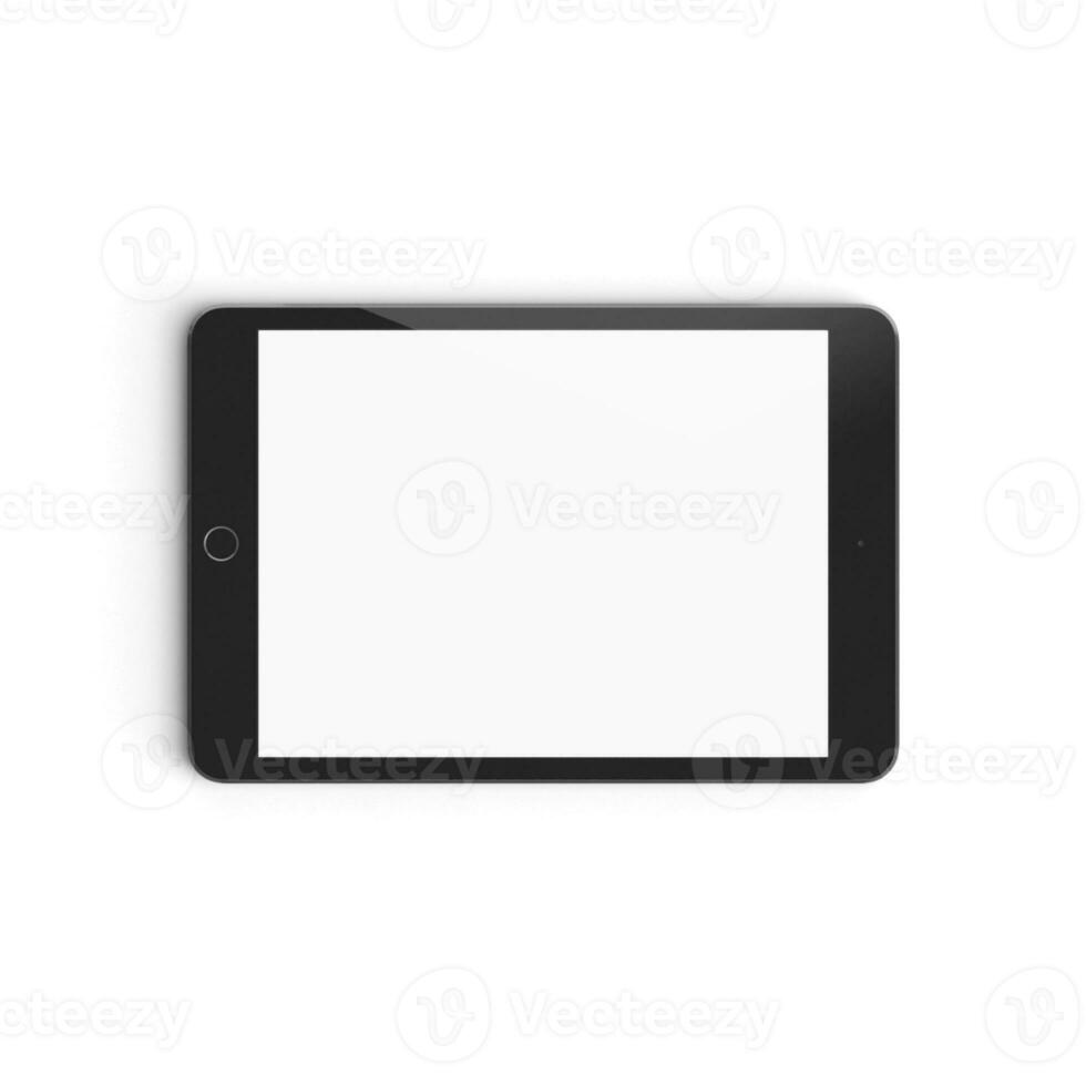 Tablet empty display with blank screen isolated on white background for ads Space Gray - Front - Horizontal photo