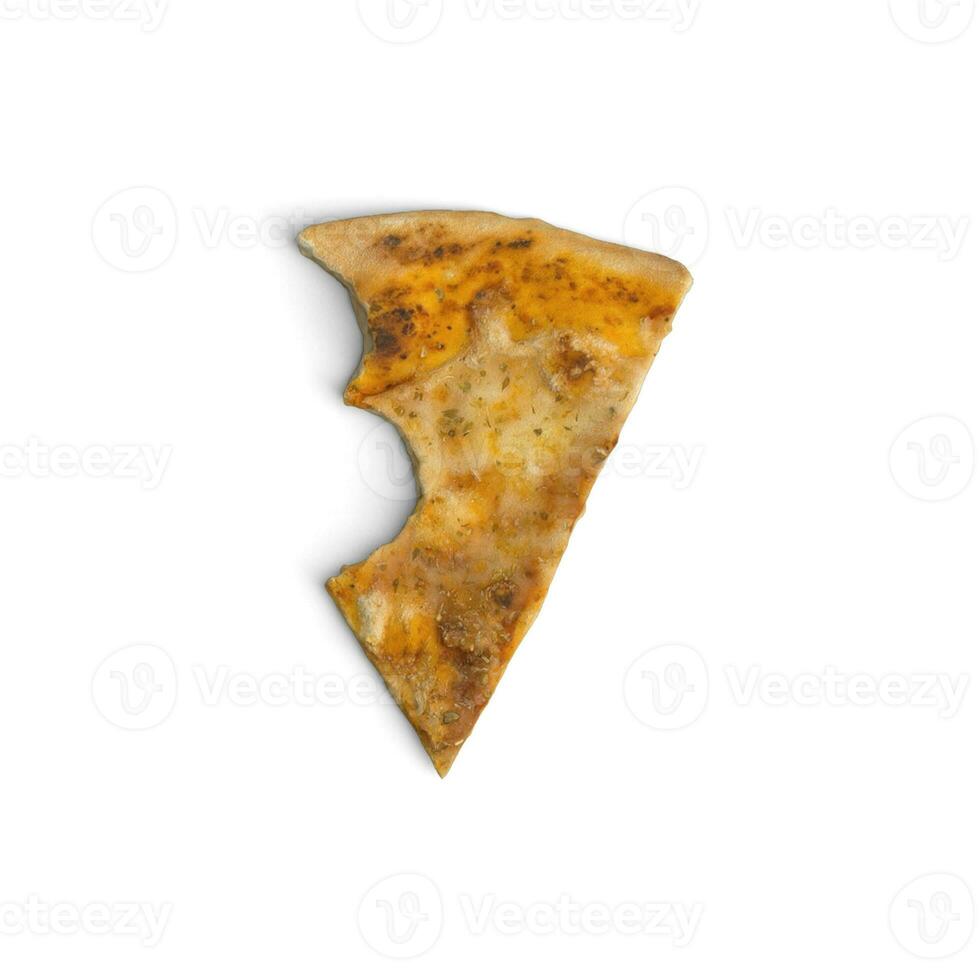 Left of Pizza isolated on white background fried chicken photo