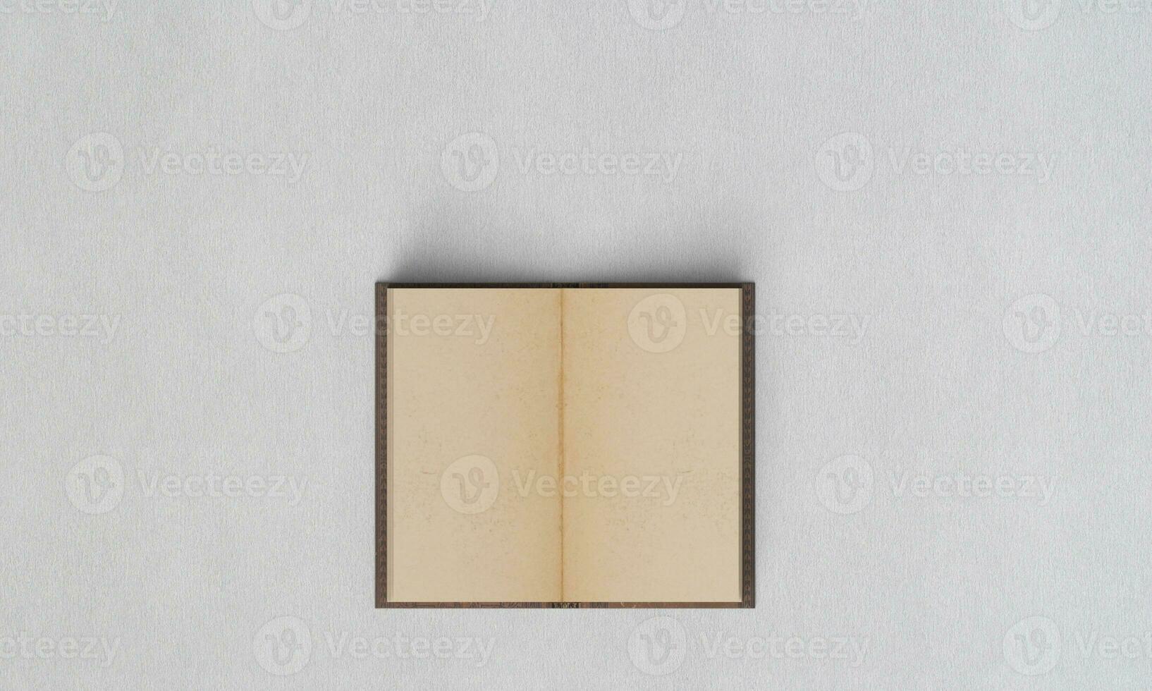 Empty book on white paper texture photo
