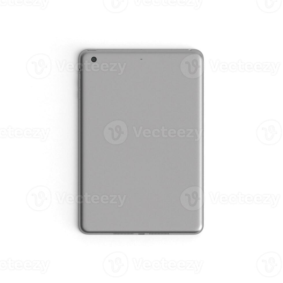 Tablet empty display with blank screen isolated on white background for ads Space Gray - Back - Vertical photo