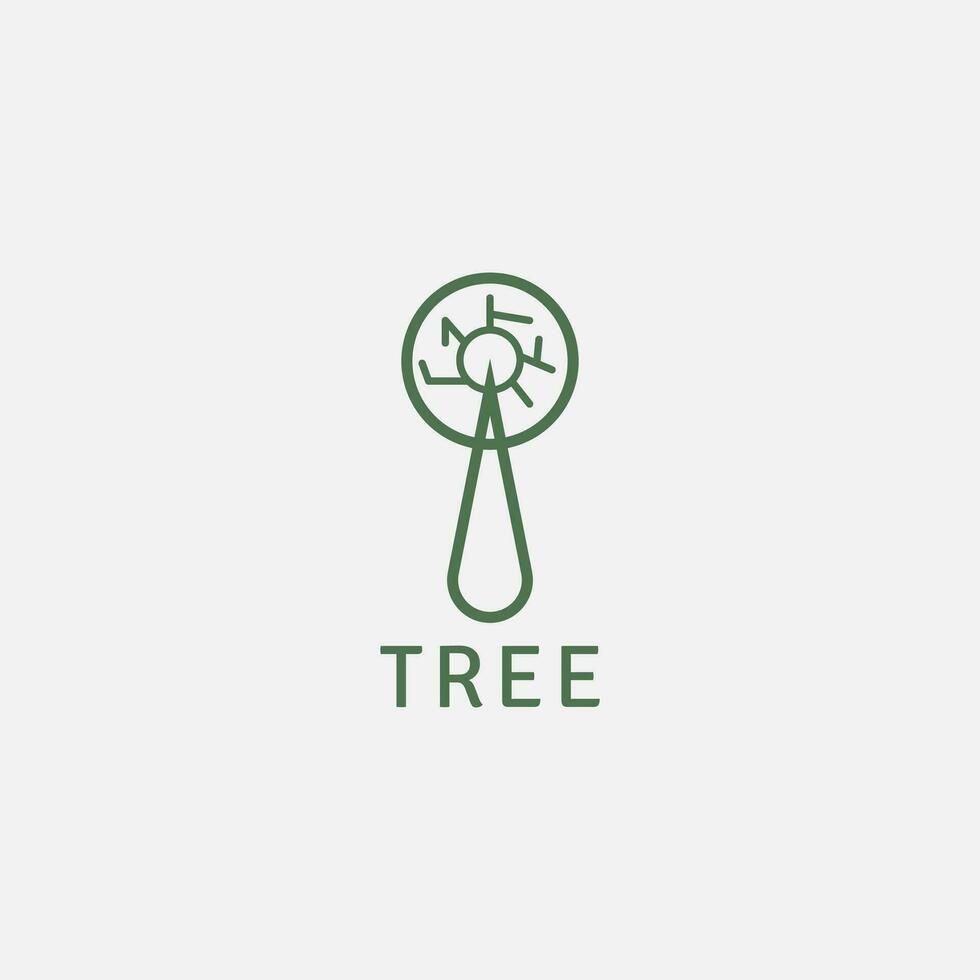 Tree logo composed of several lines. vector