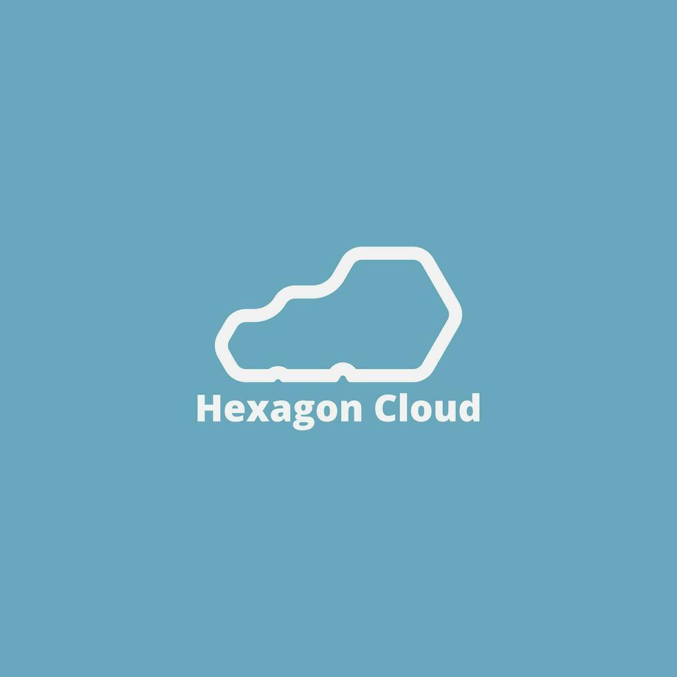 Cloud logo formed from three hexagons. vector