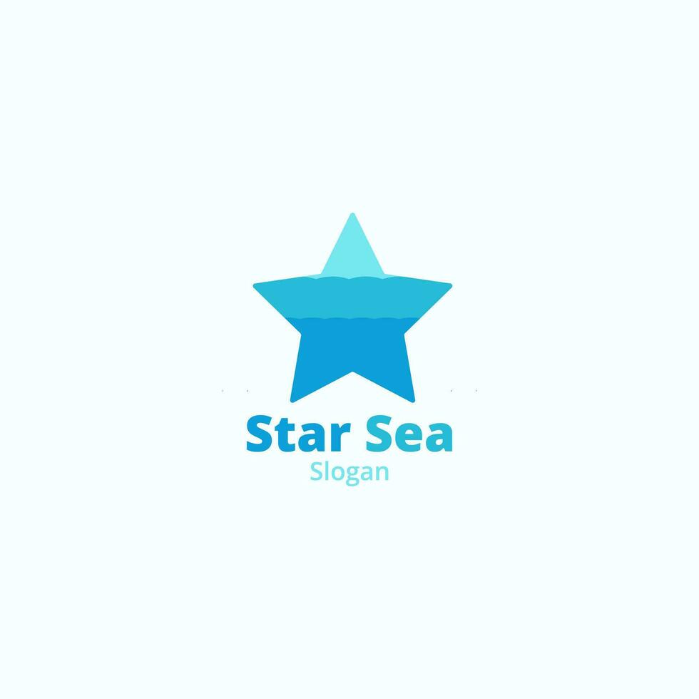 A combined star and sea logo. vector